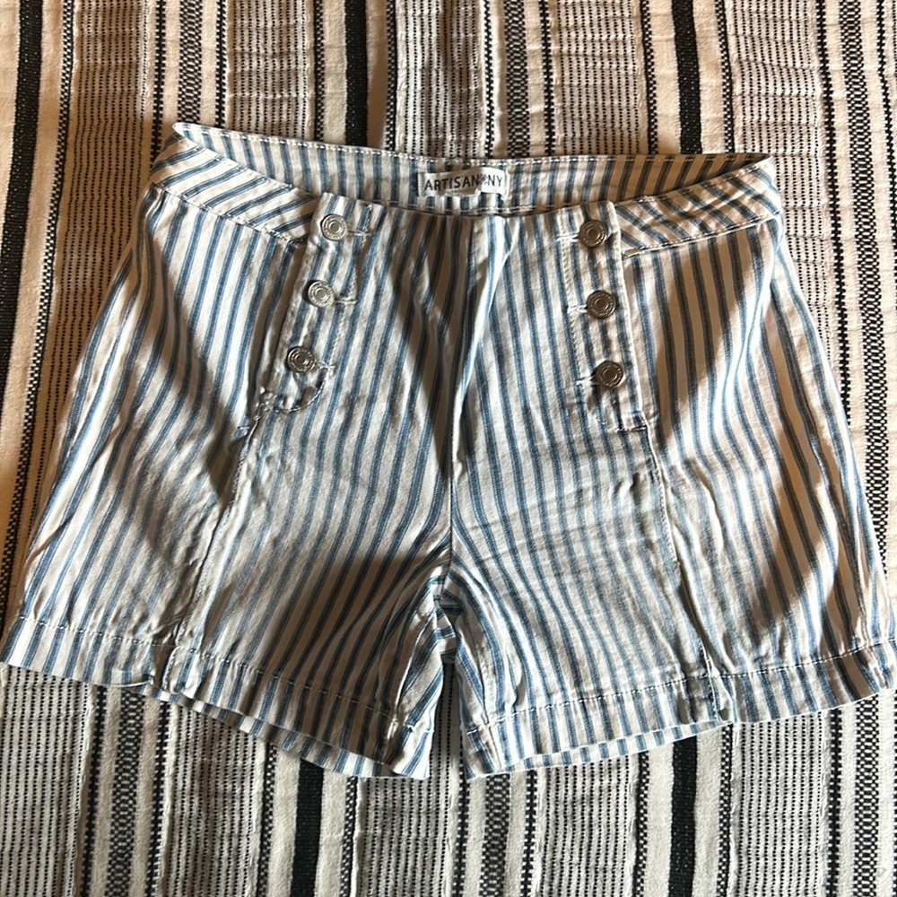 High waisted pinstripe shorts. Size M.